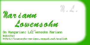 mariann lowensohn business card